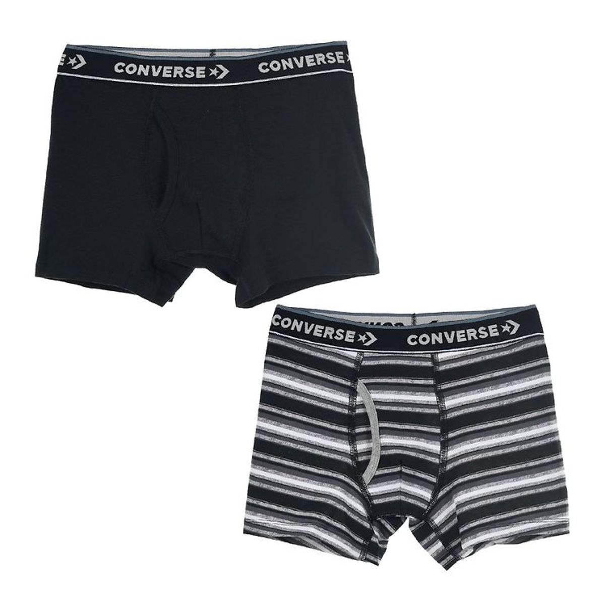 Converse Boxershorts - 2-pak - Sort/Gråstribet