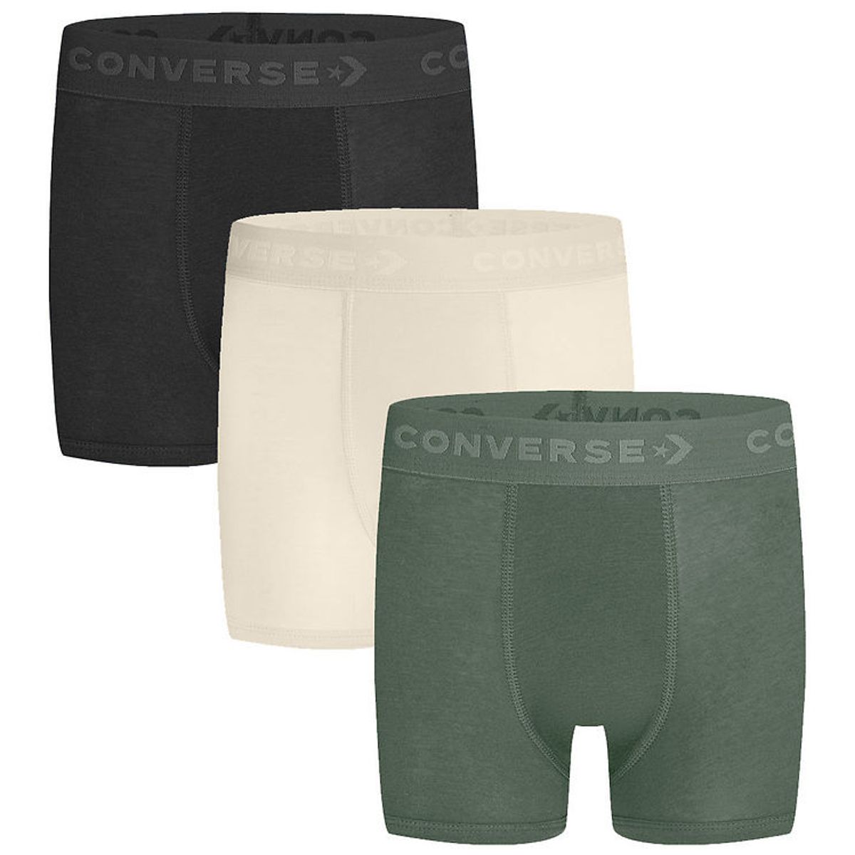 Converse Boxershorts - 3-pak - Sort/Hvid/Armygrøn