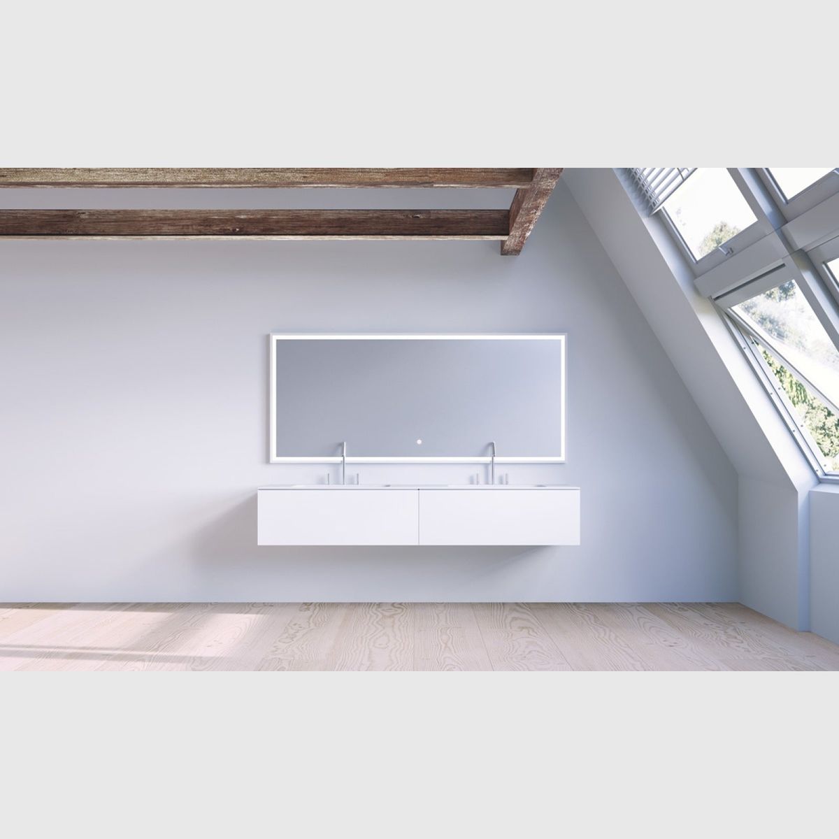 Copenhagen Bath SQ2 160 kabinet med dobbelt vask - mat hvid