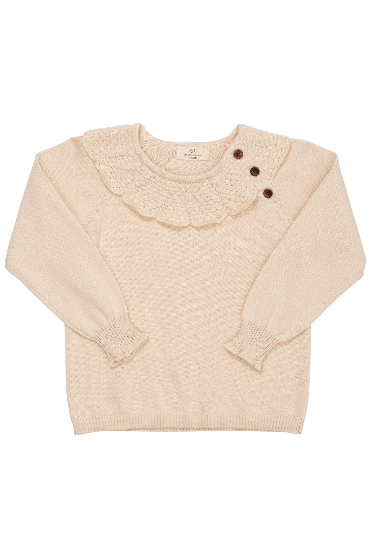 Copenhagen Colors Margueritte Strik Bluse - Cream - 80 cm