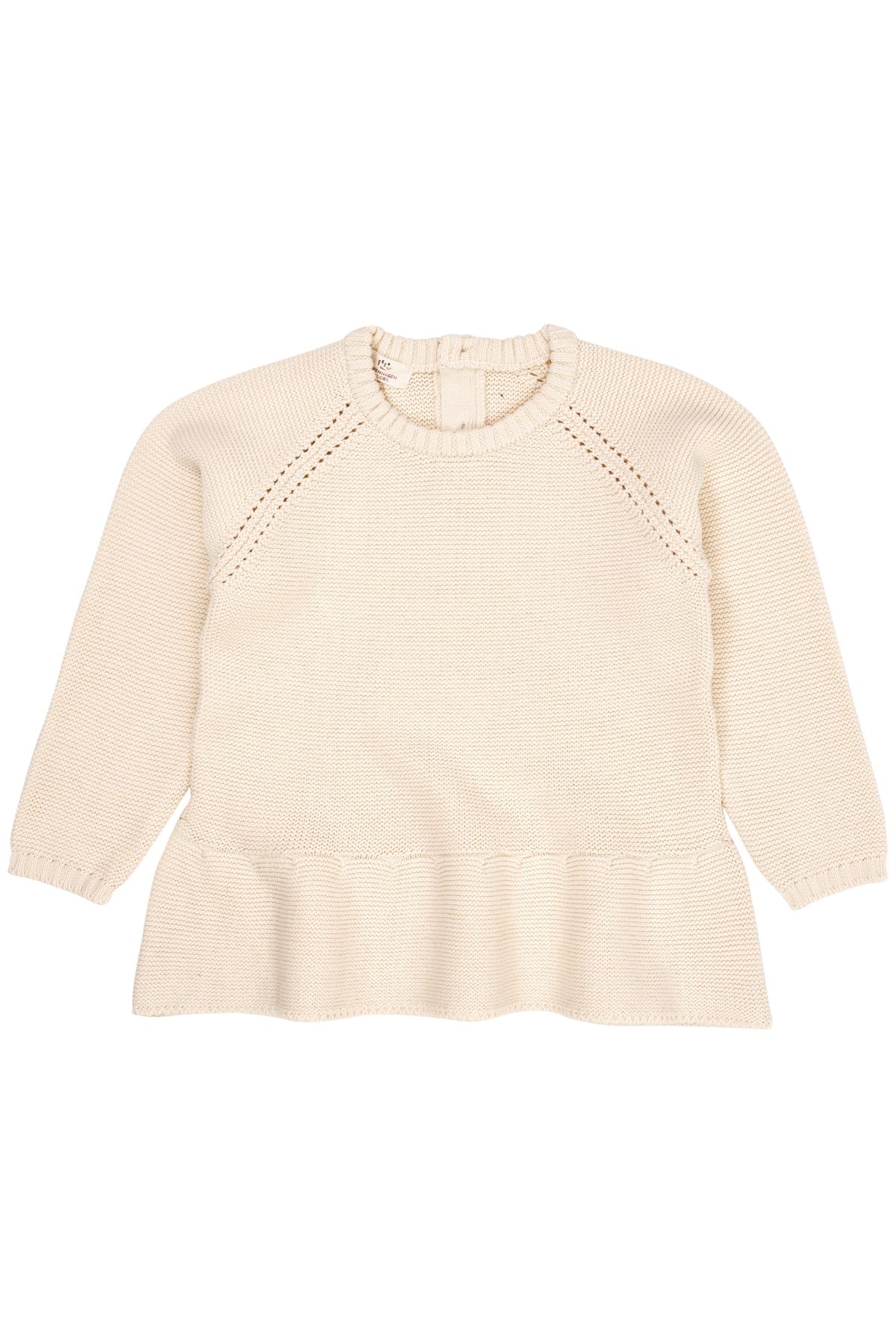 Copenhagen Colors Strik Bluse med flæse - Cream - 80 cm