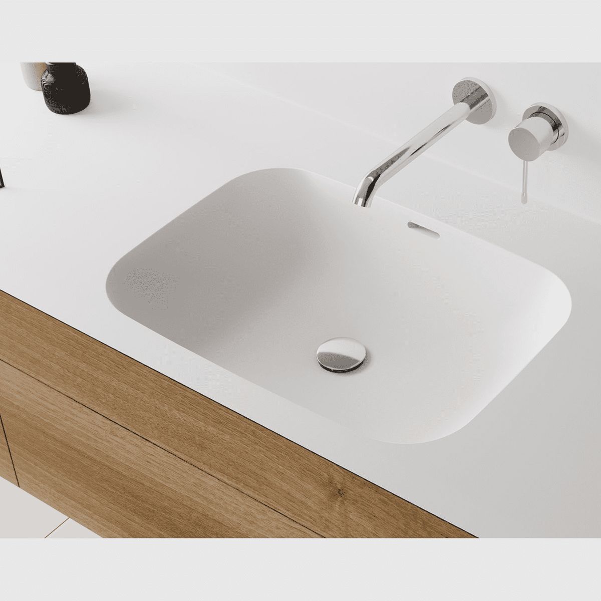 Corian bordplade med vask - Curva FCU52-30 - dybde 48cm