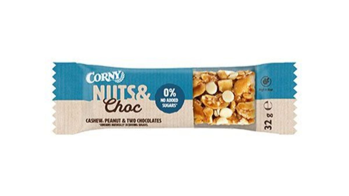 Corny Nuts&Choc Cashew, Peanut & two choc, 32g