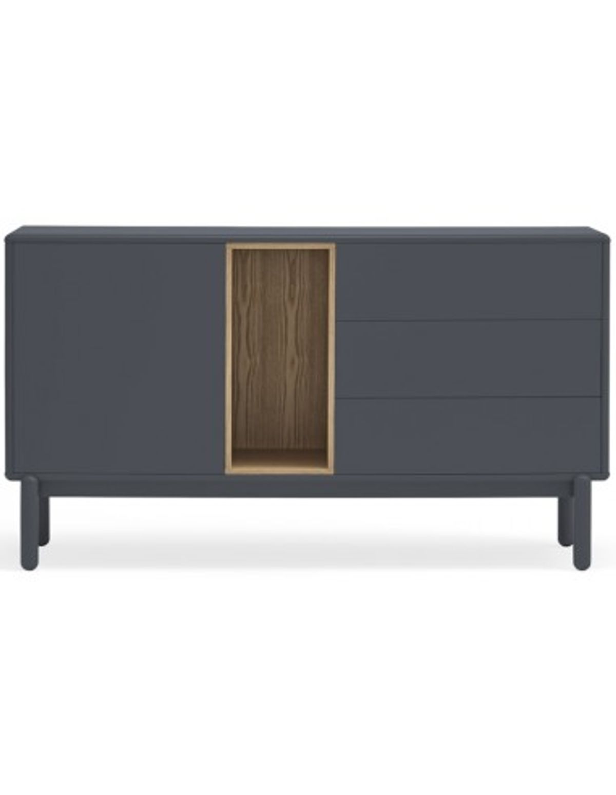 Corvo Sideboard i massiv træ og mdf finér B140 cm - Antracit/Eg