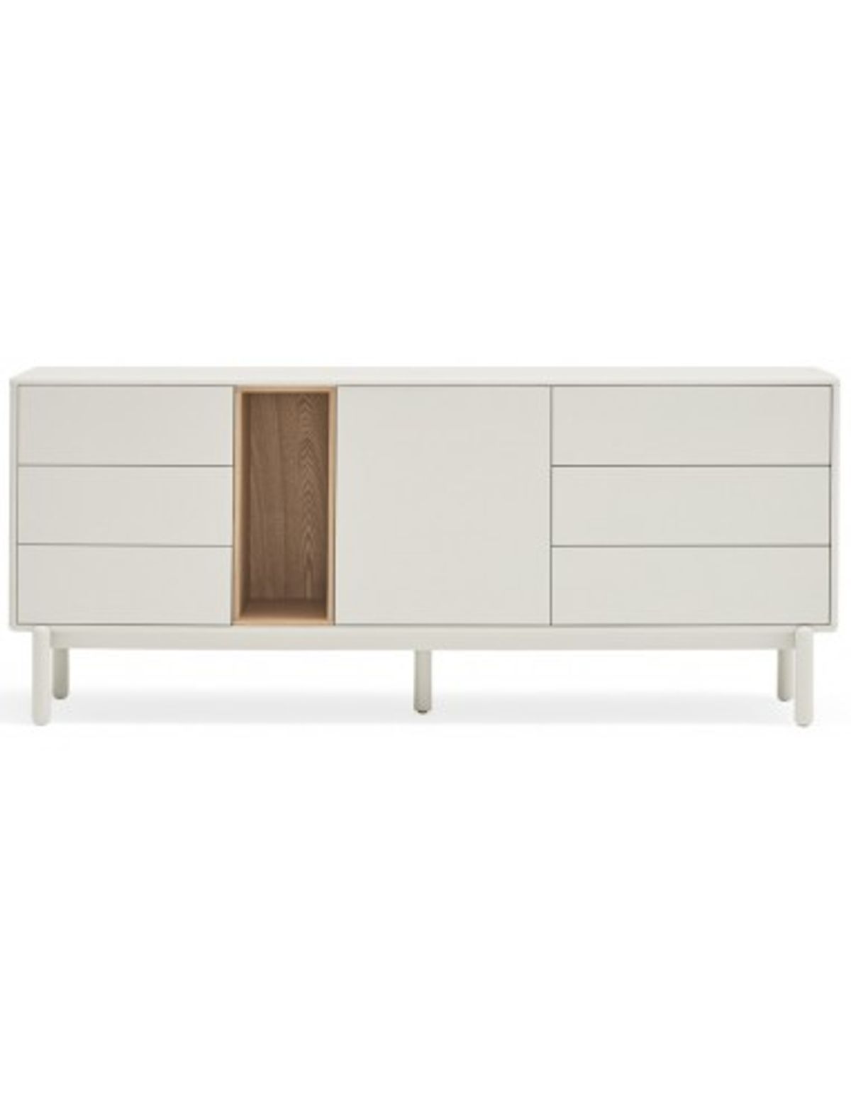 Corvo Sideboard i massiv træ og mdf finér B180 cm - Creme/Eg