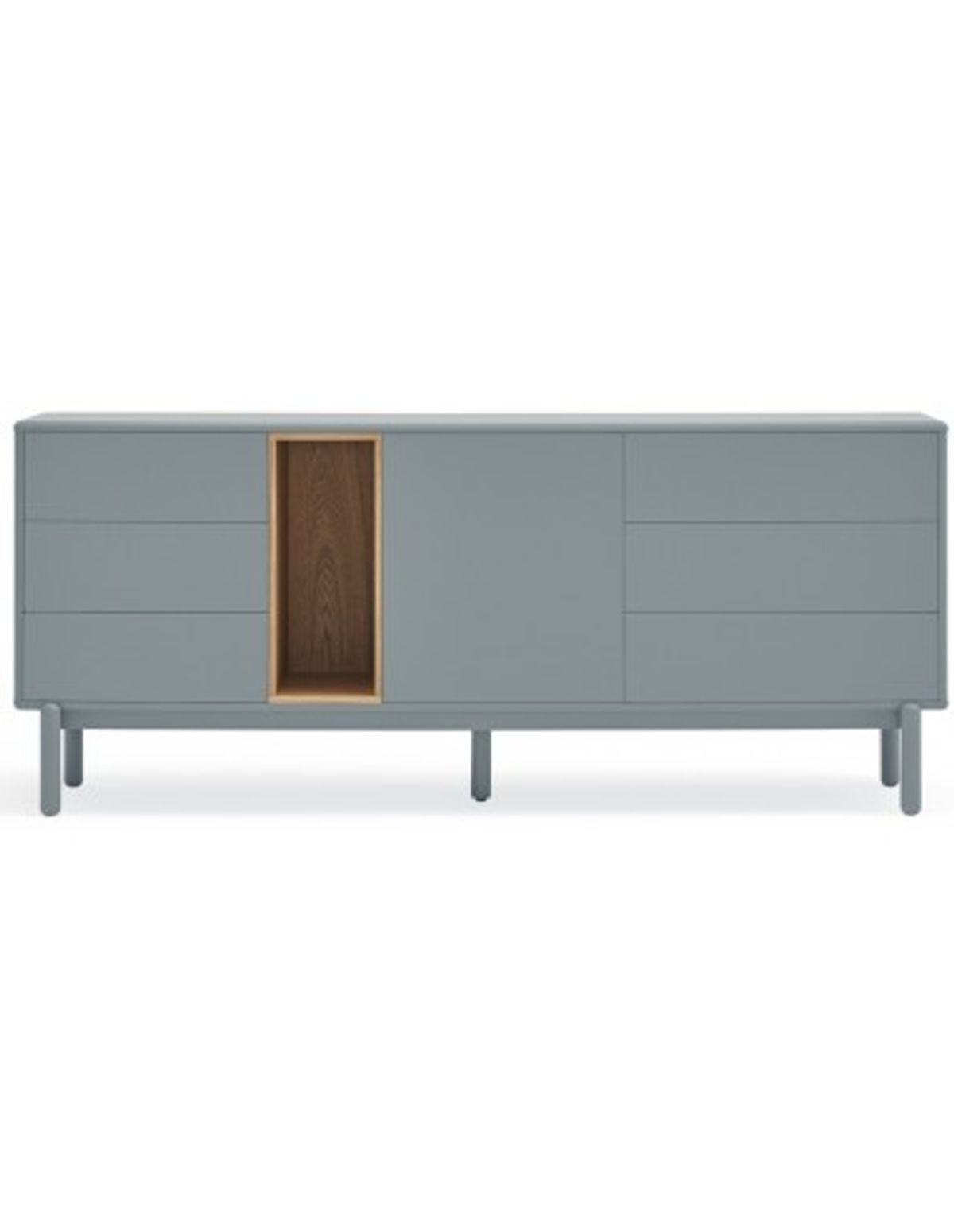 Corvo Sideboard i massiv træ og mdf finér B180 cm - Perlegrå/Eg