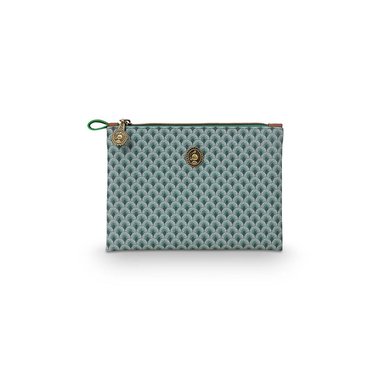 Cosmetic Flat Pouch Small Kyoto Festival/Suki Green 19.5x13x1cm