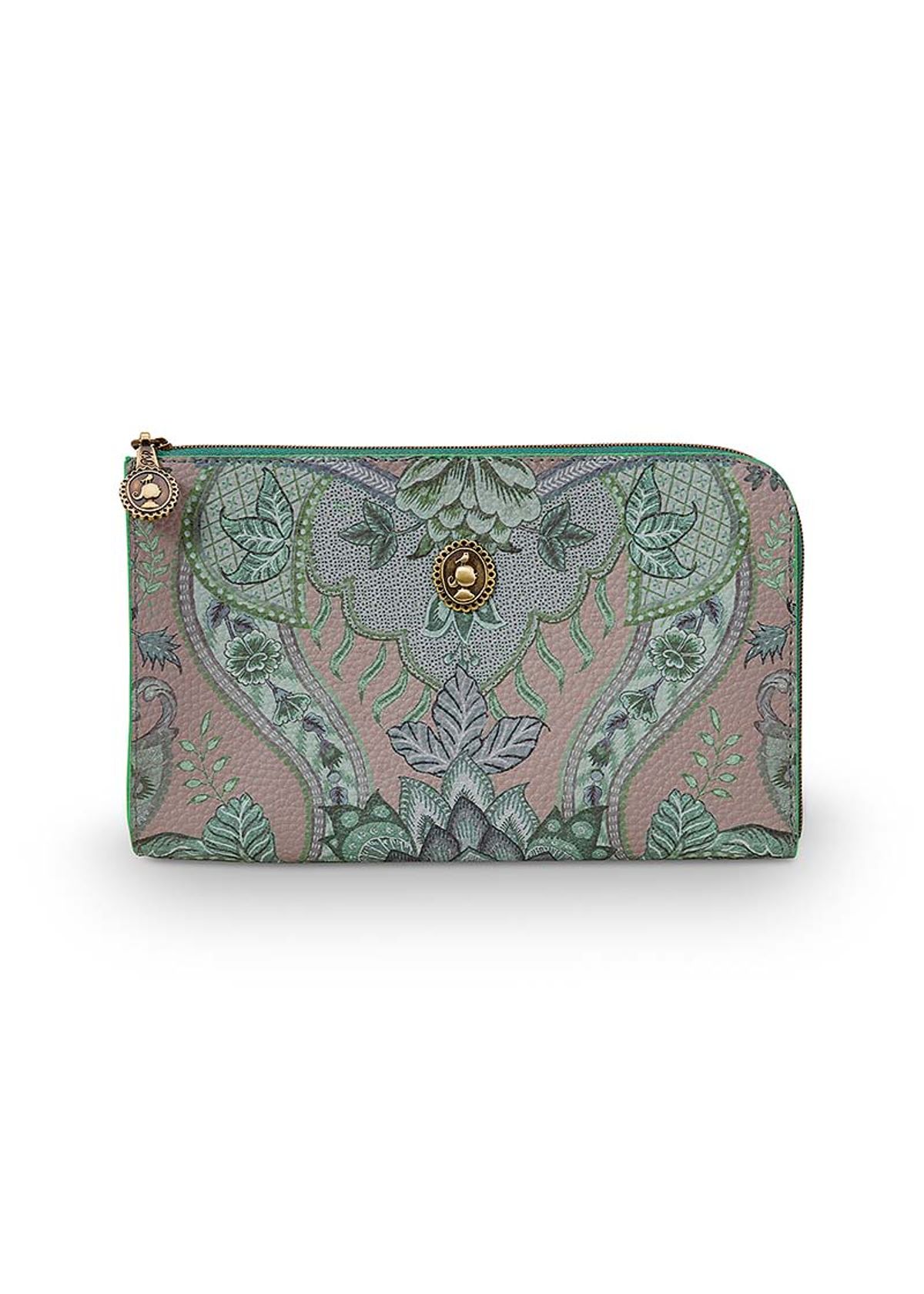 Cosmetic Zipper Pouch Kyoto Festival Green 21x12.5cm