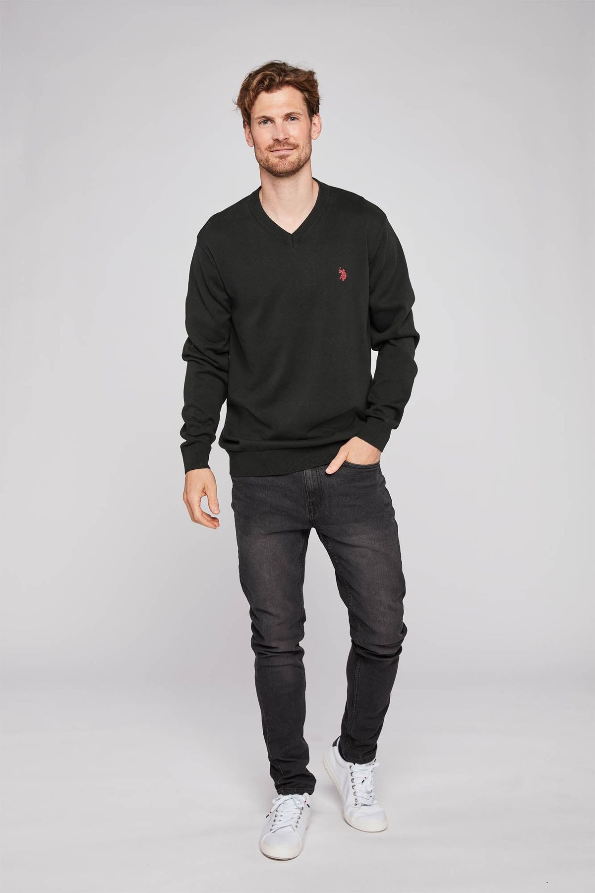 Cosmo V-Neck Striktrøje - U.S. Polo Assn - Herre - XL