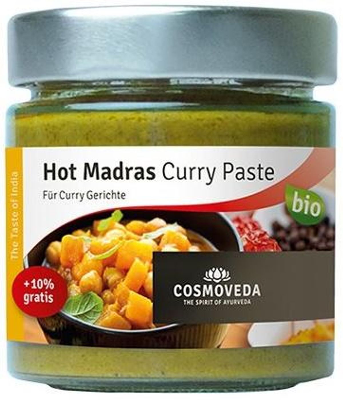 Cosmoveda Hot Madras Curry Paste Ø, 160g.