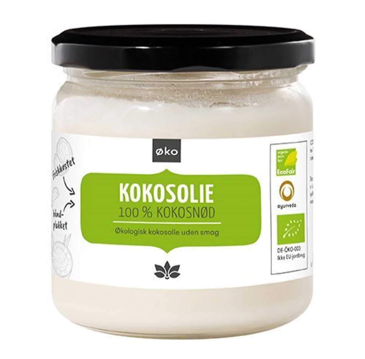 Cosmoveda Kokosolie (u.smag - ideel til stegning) Ø, 300g.