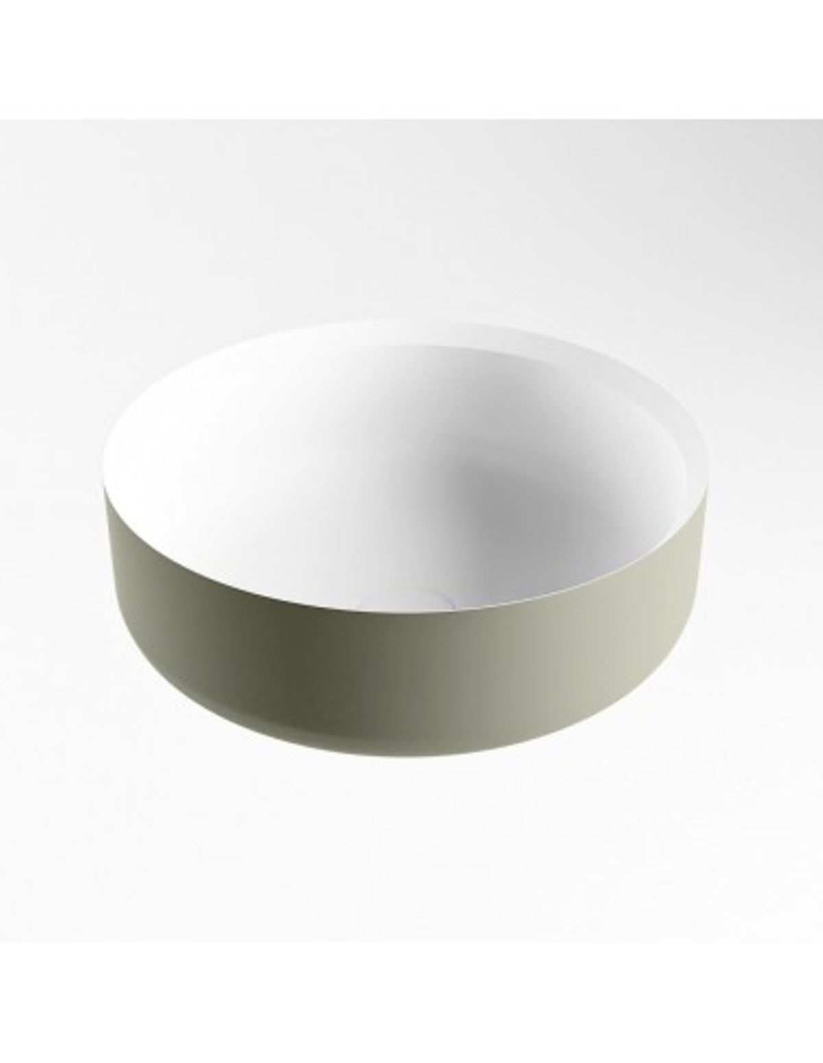 COSS håndvask Ø36 cm Solid surface - Talkum/Armygrøn