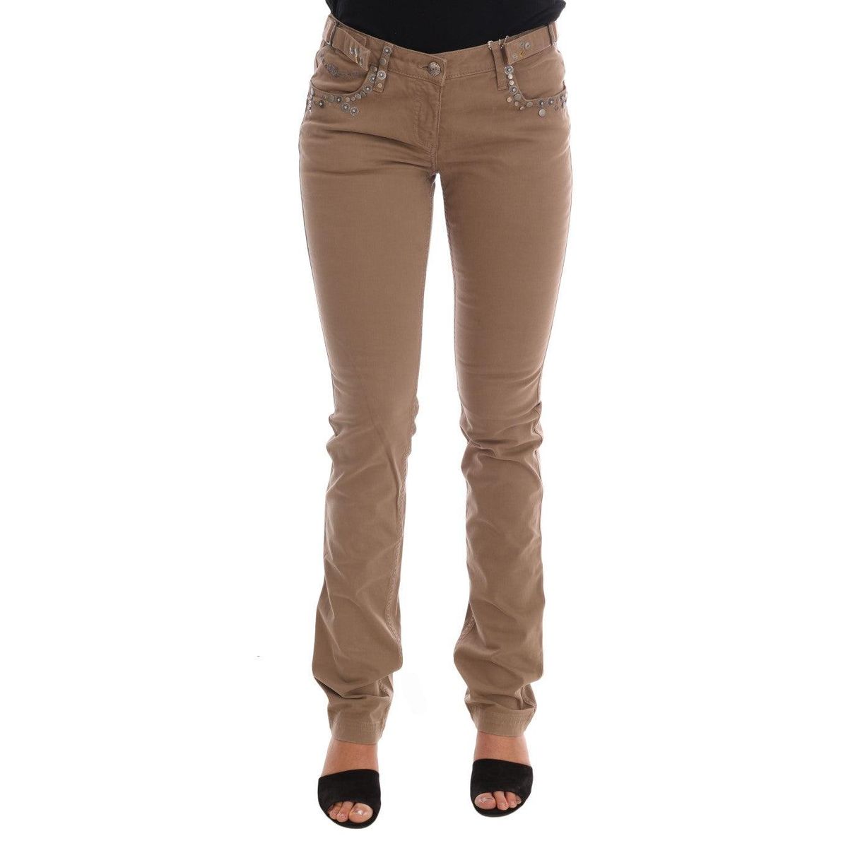 Costume National Beige Super Slim Fit Designer Jeans