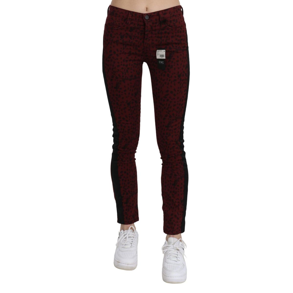 Costume National Bordeaux Slim Fit Designer Jeans