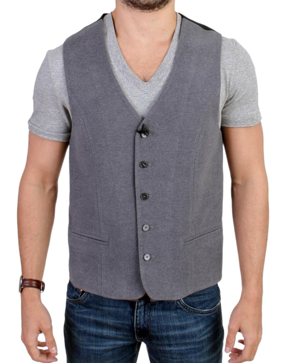 Costume National Chic Gray Casual Vest