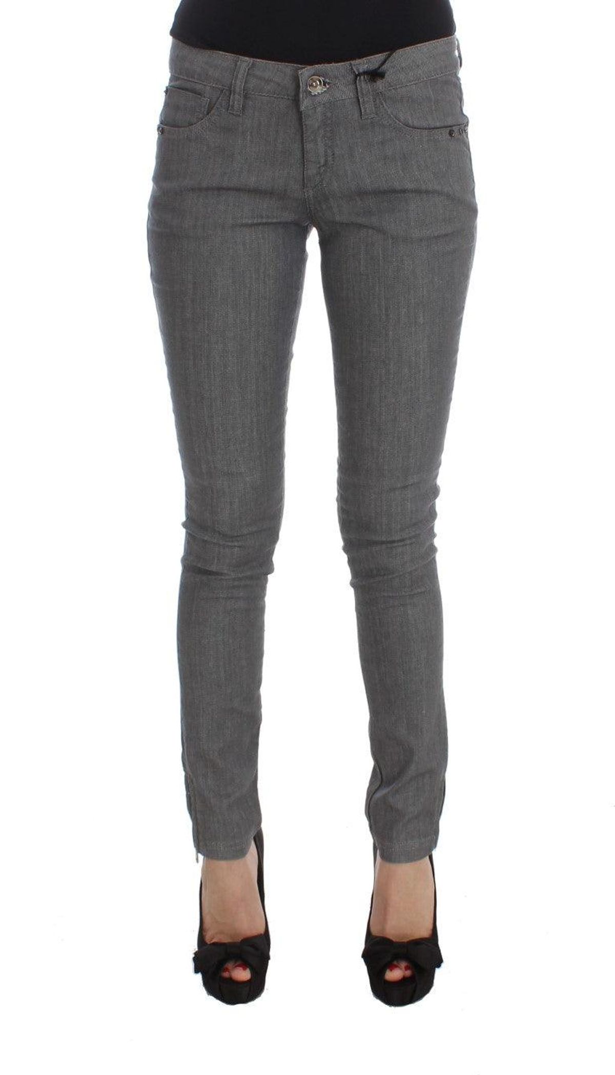 Costume National Chic Gray Slim Fit Designer Jeans