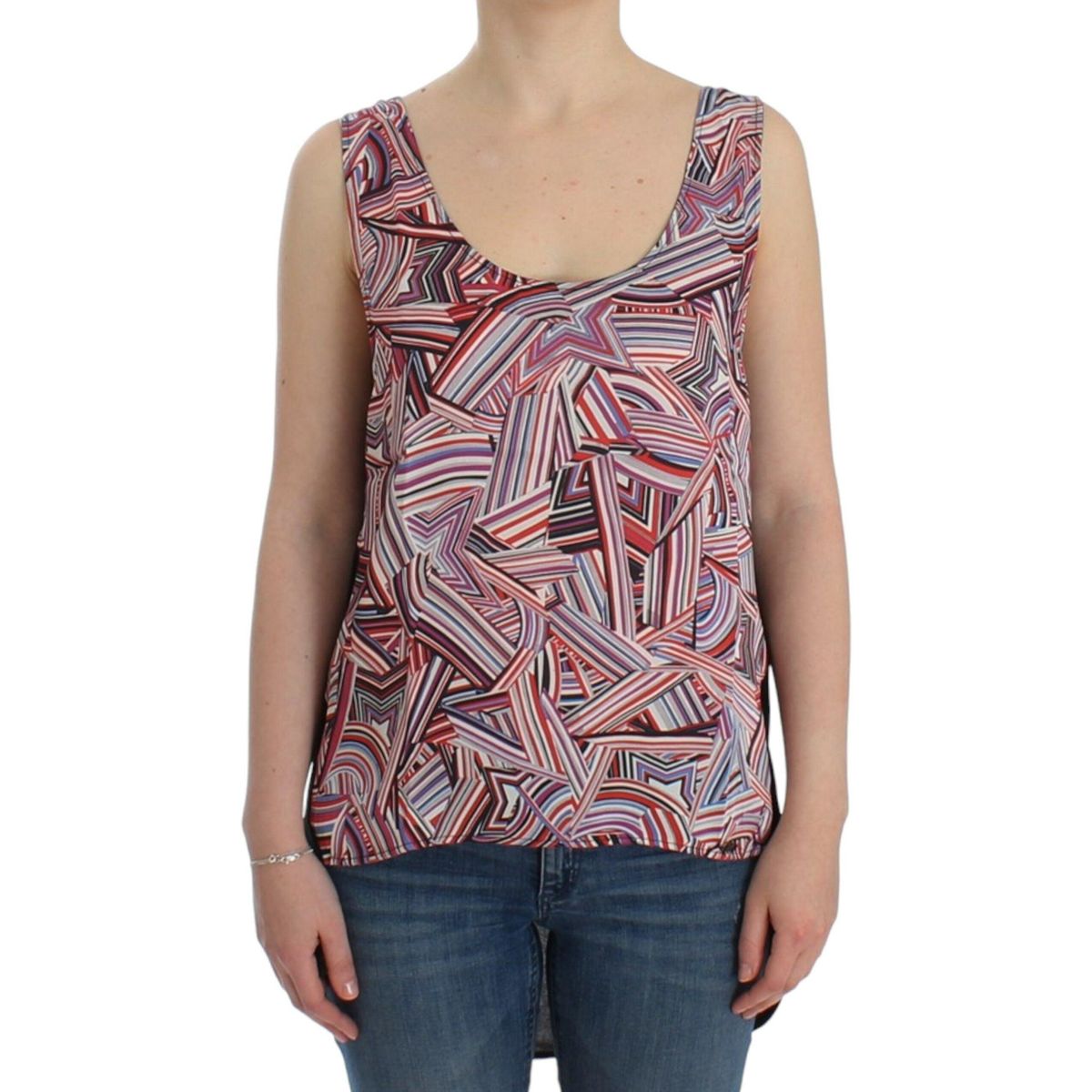 Costume National Chic Multicolor Sleeveless Top