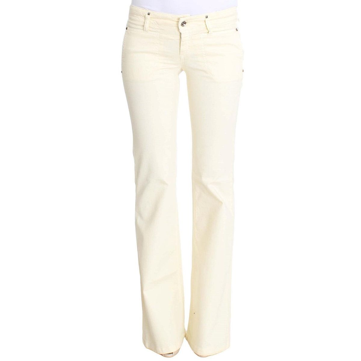 Costume National Chic Off-White Flared Designer Jeans