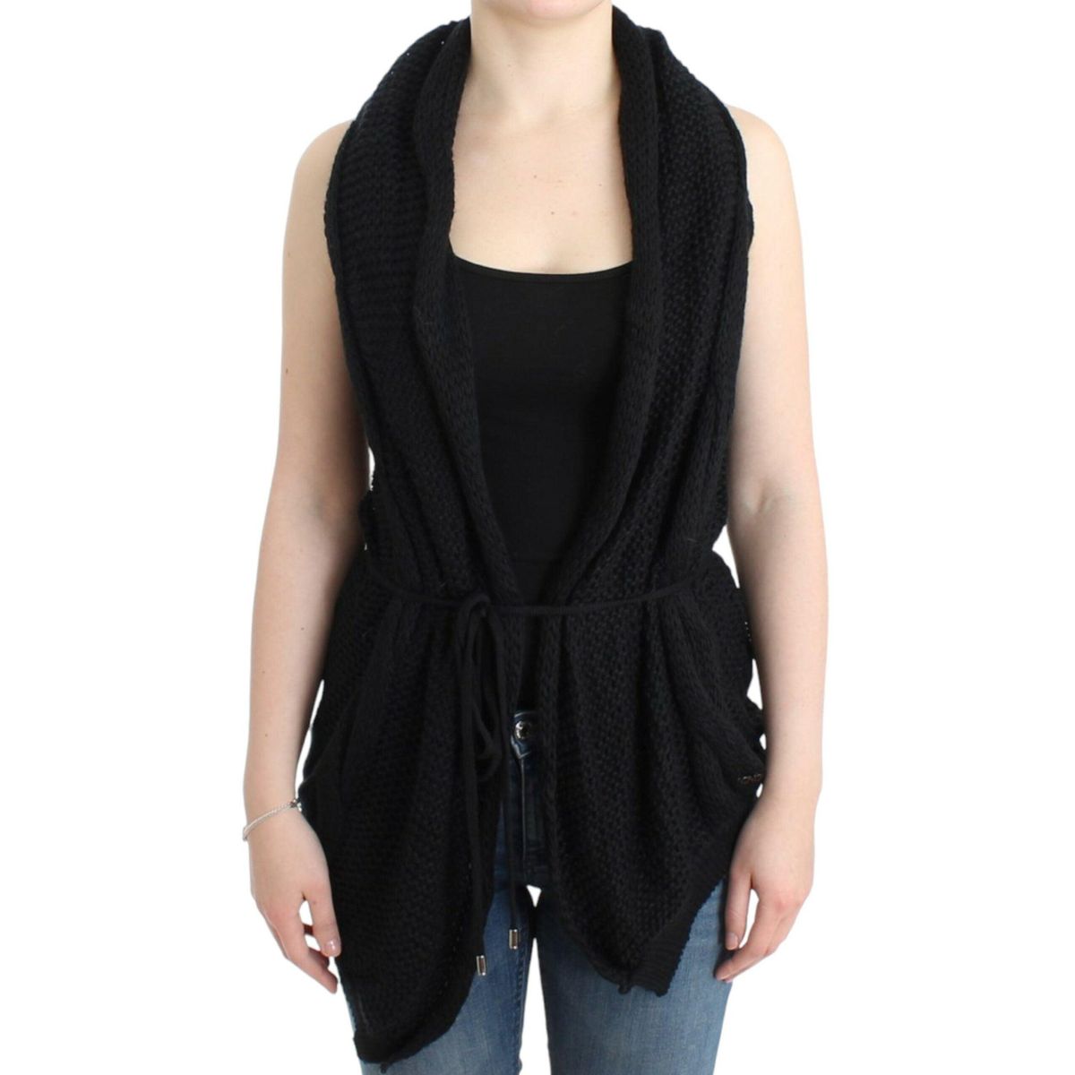 Costume National Chic Sleeveless Knitted Vest Cardigan