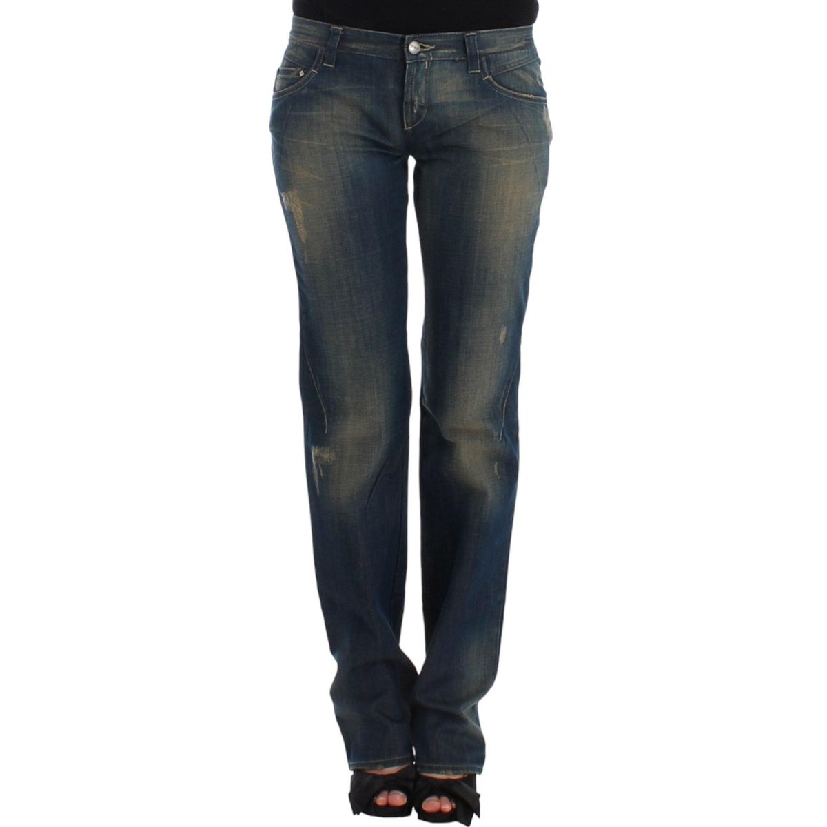 Costume National Chic Straight Leg Blue Denim Jeans