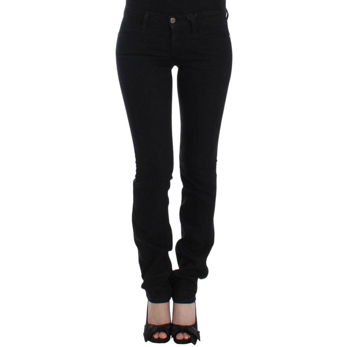 Costume National Elegant Black Straight Leg Jeans