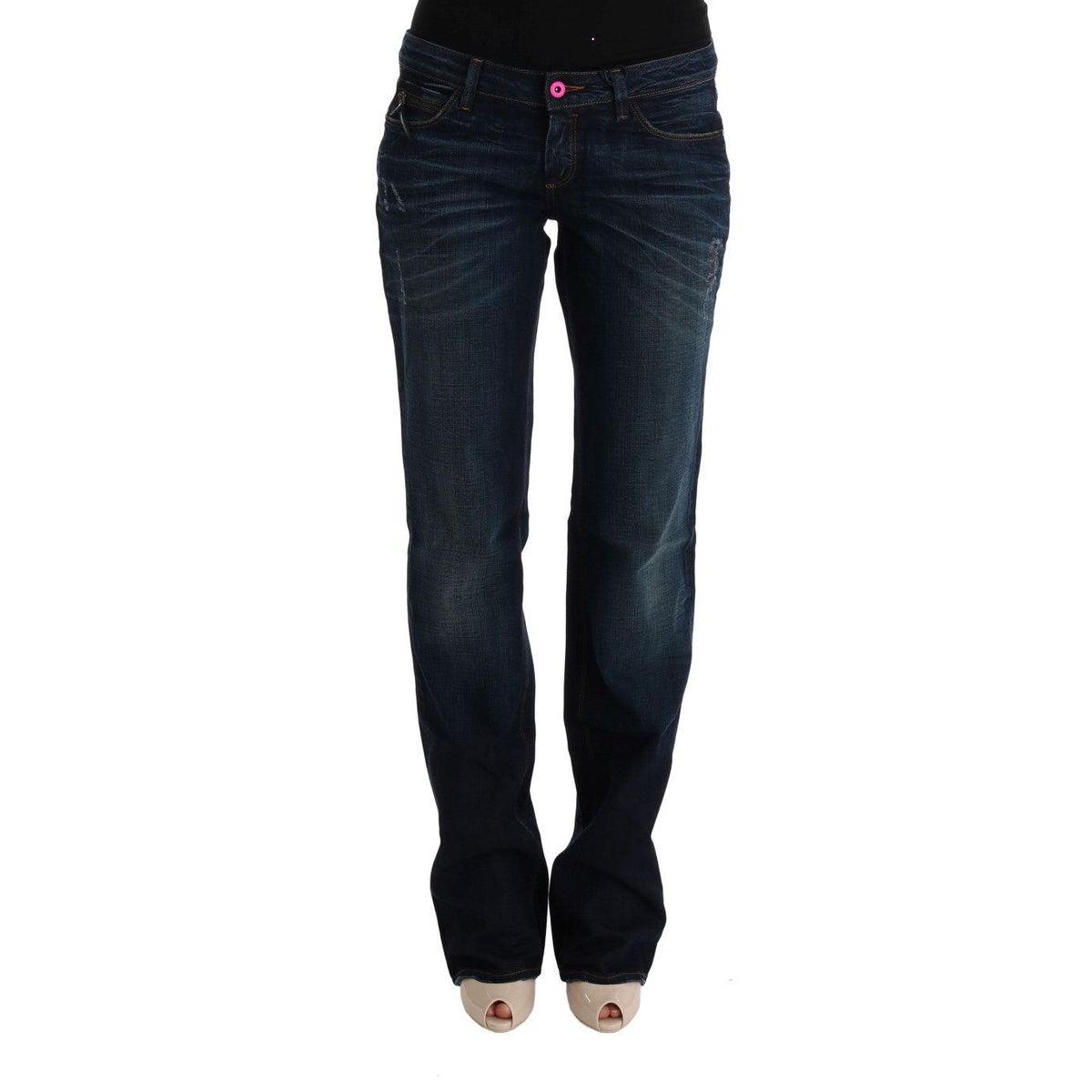 Costume National Elegant Blue Regular Fit Cotton Jeans