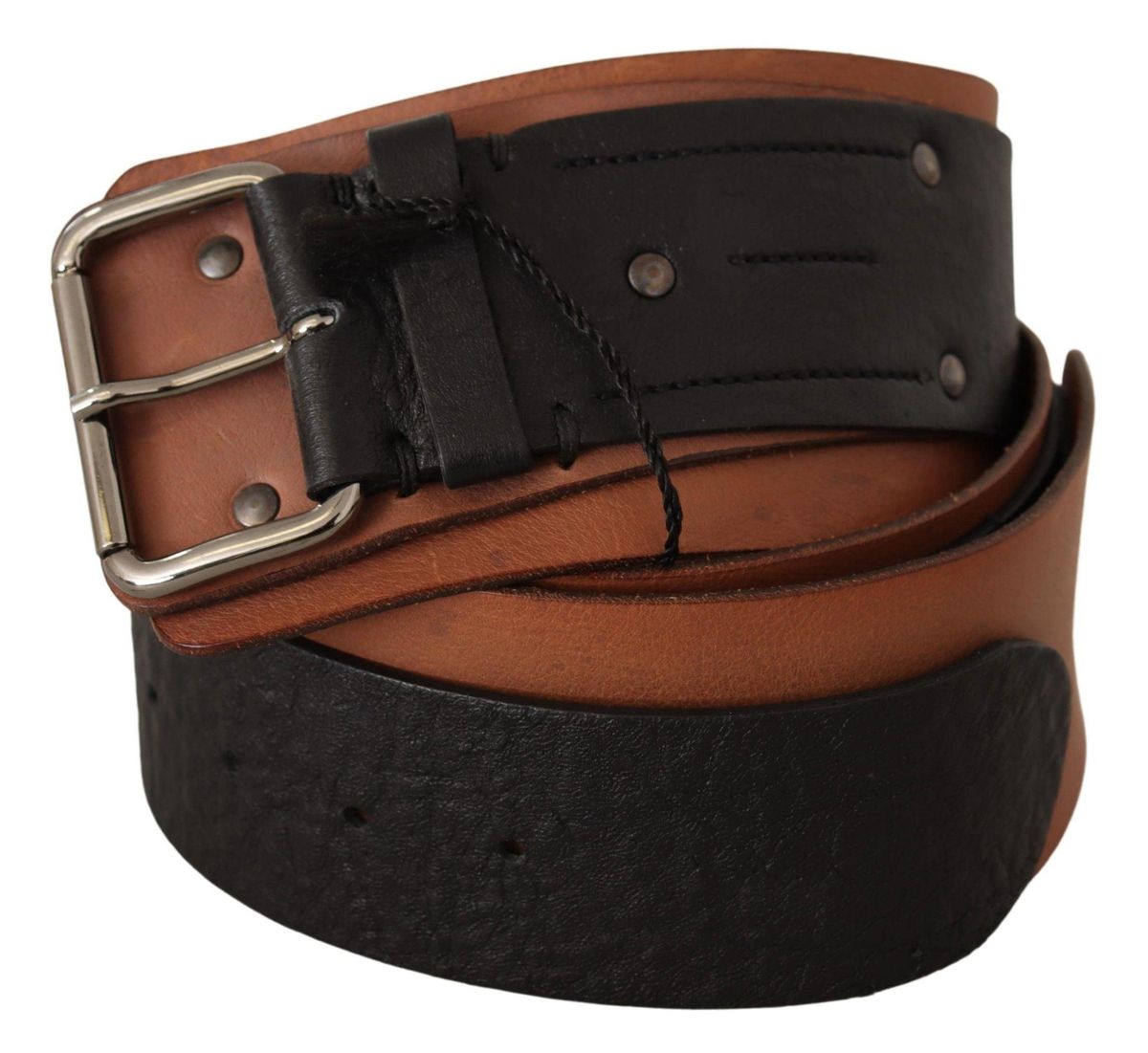 Costume National Elegant Dual-Tone Leather Fashion Belt