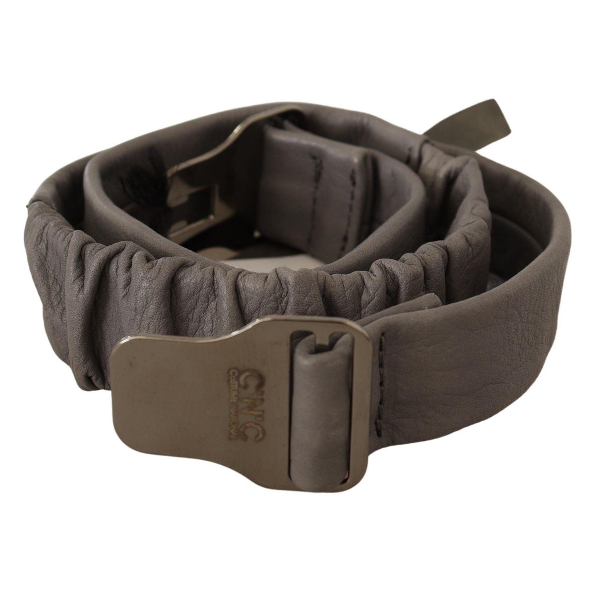 Costume National Elegant Gray Leather Fashion Belt