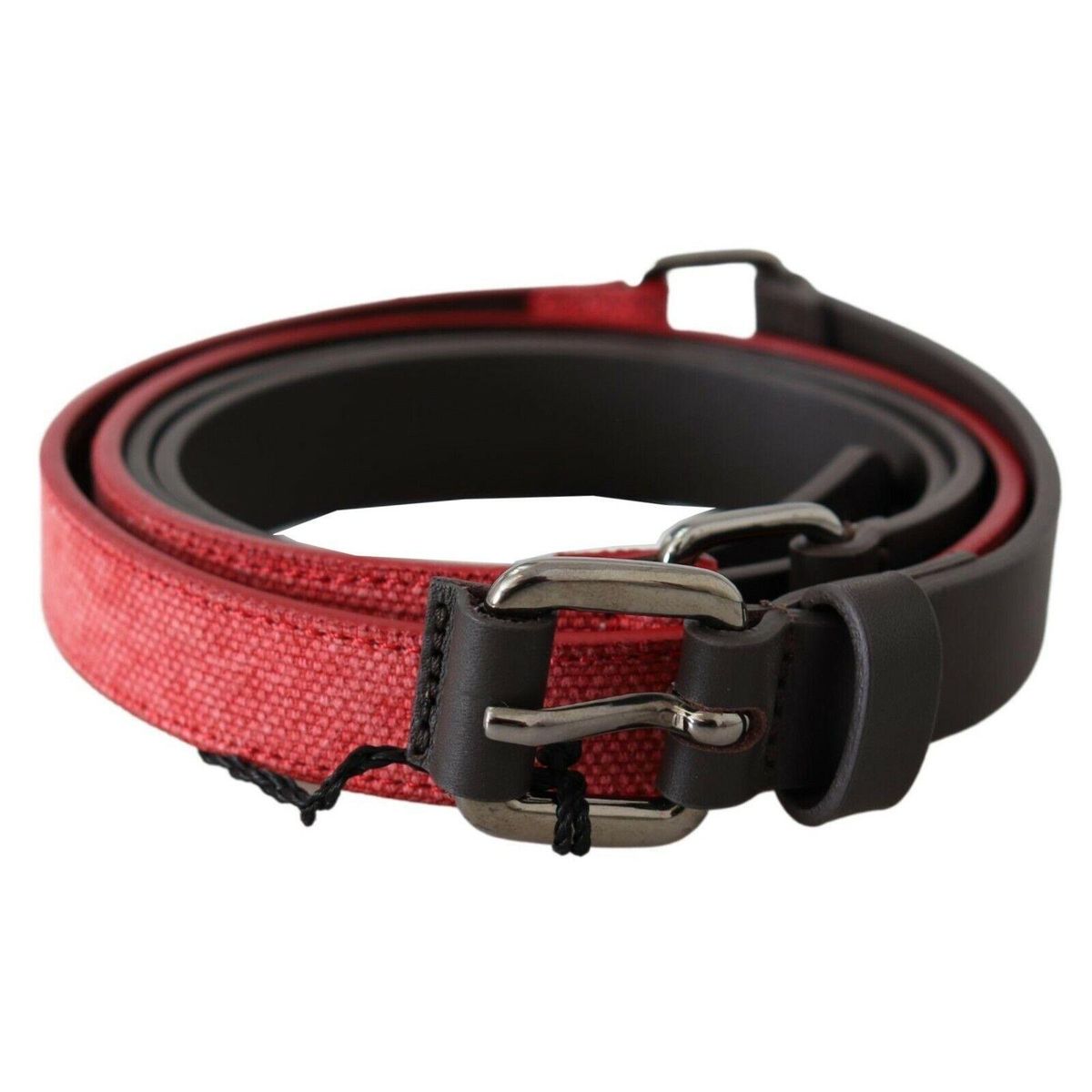 Costume National Elegant Red Brown Leather Fashion Belt