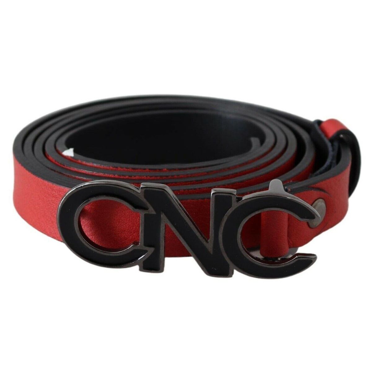 Costume National Elegant Red Leather Waist Belt