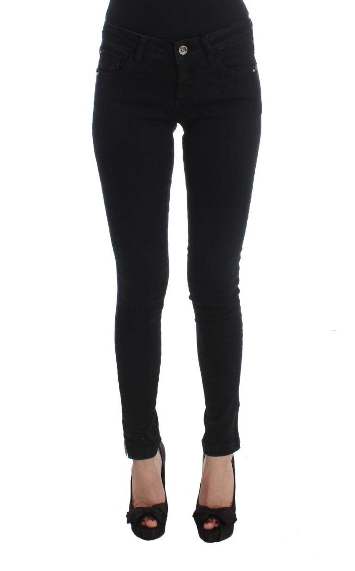 Costume National Sleek Black Slim Fit Designer Jeans