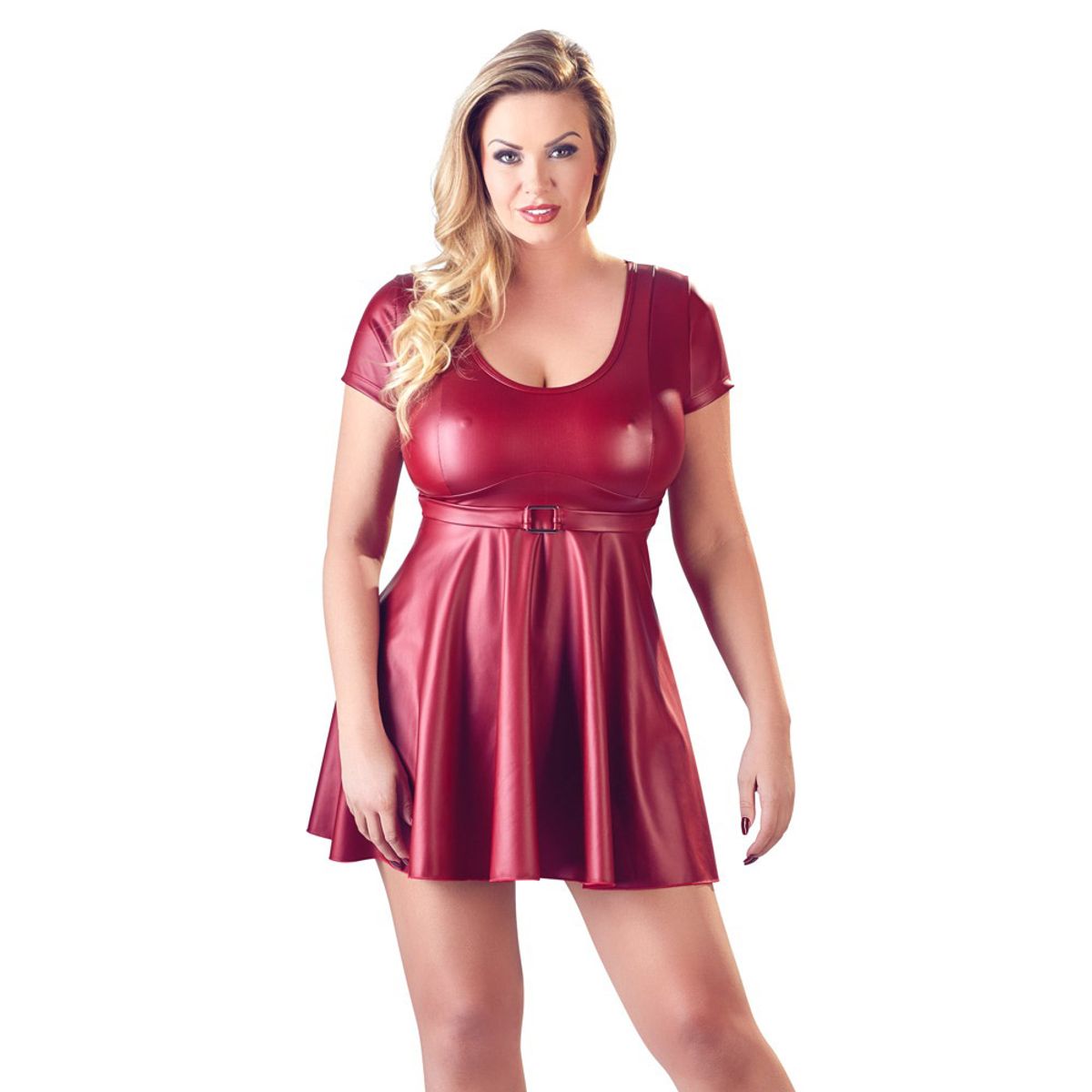 Cottelli Rød Wet-Look Babydoll - XXXXL