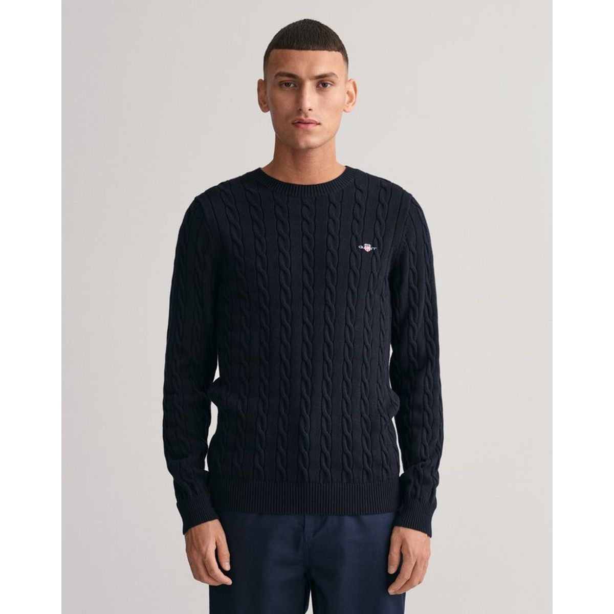 COTTON CABLE C-NECK