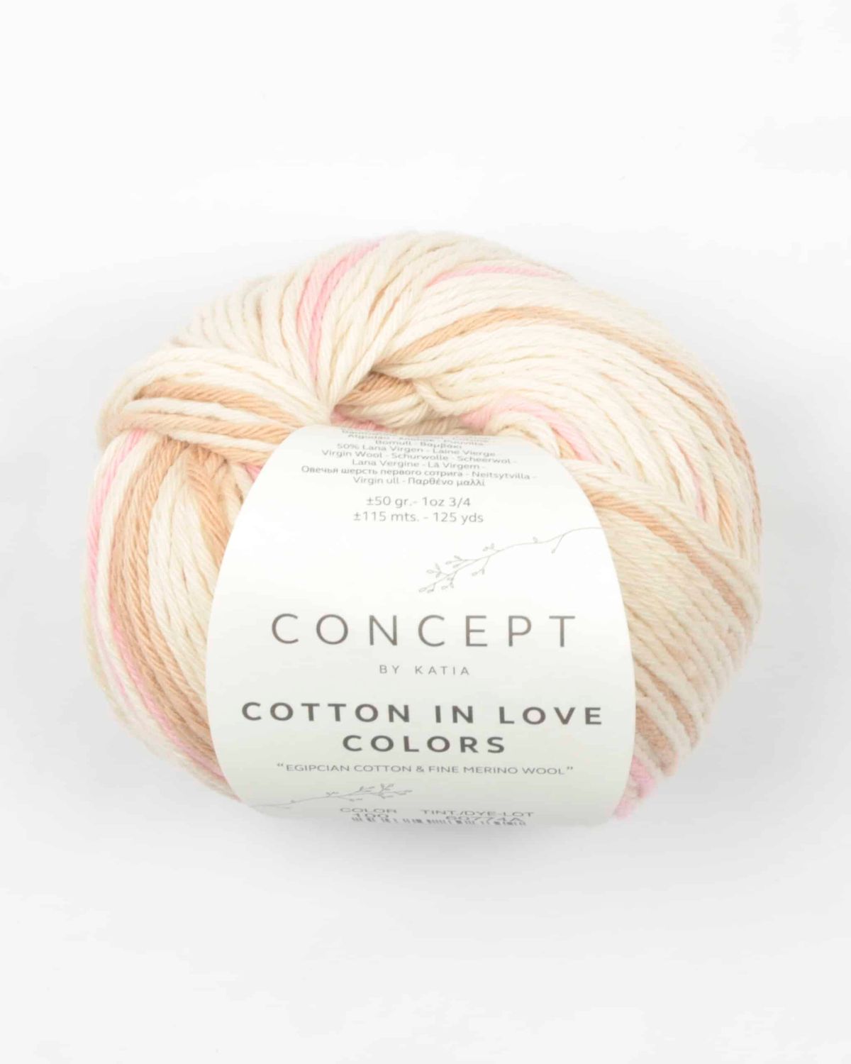 Cotton in love colors, fra Katia i flere farvekombinationer - 100 Multifarvet - 50% Bomuld, 50% Uld