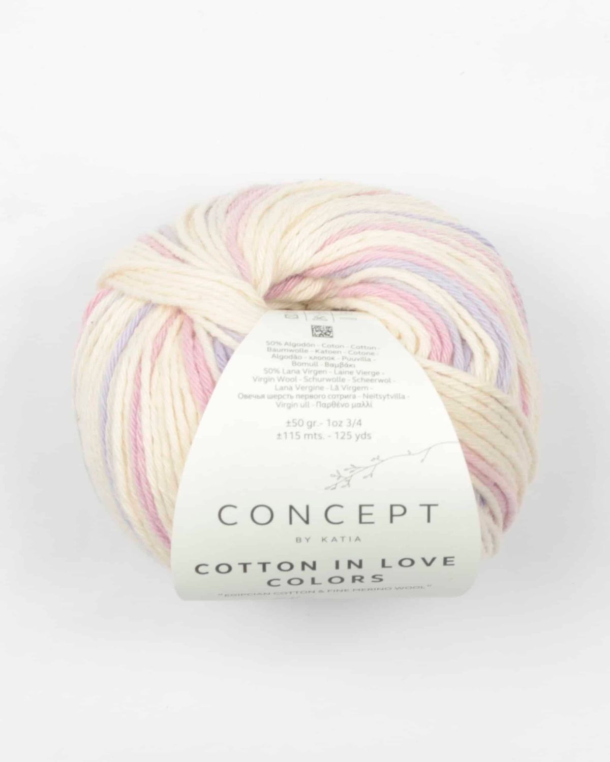 Cotton in love colors, fra Katia i flere farvekombinationer - 103 Multifarvet - 50% Bomuld, 50% Uld