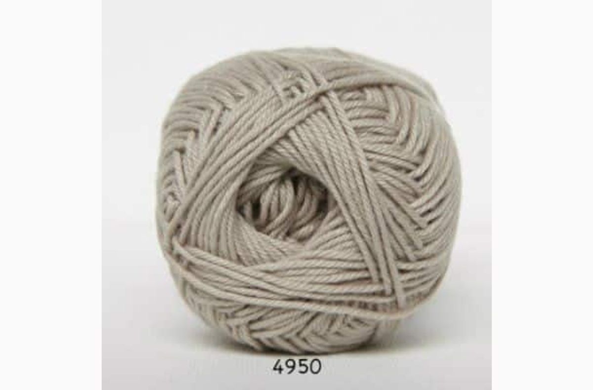 Cotton nr. 8 fra Hjertegarn i mange farver - 4950 mørk beige - 100% Bomuld