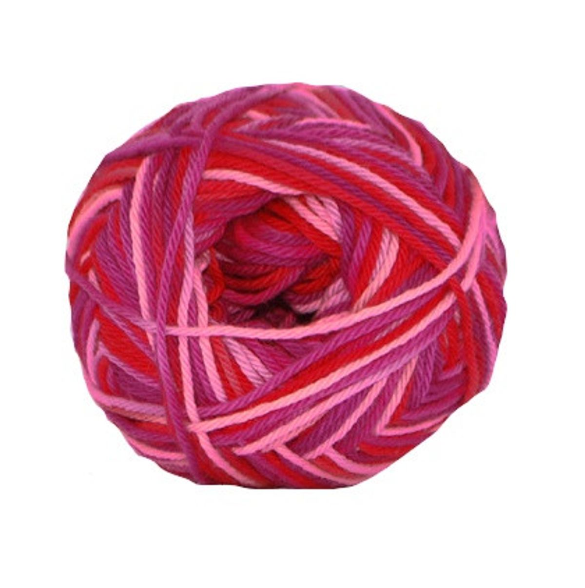 Cotton nr. 8, multifarvet, lyserøde farver, 50 g, nr. 597