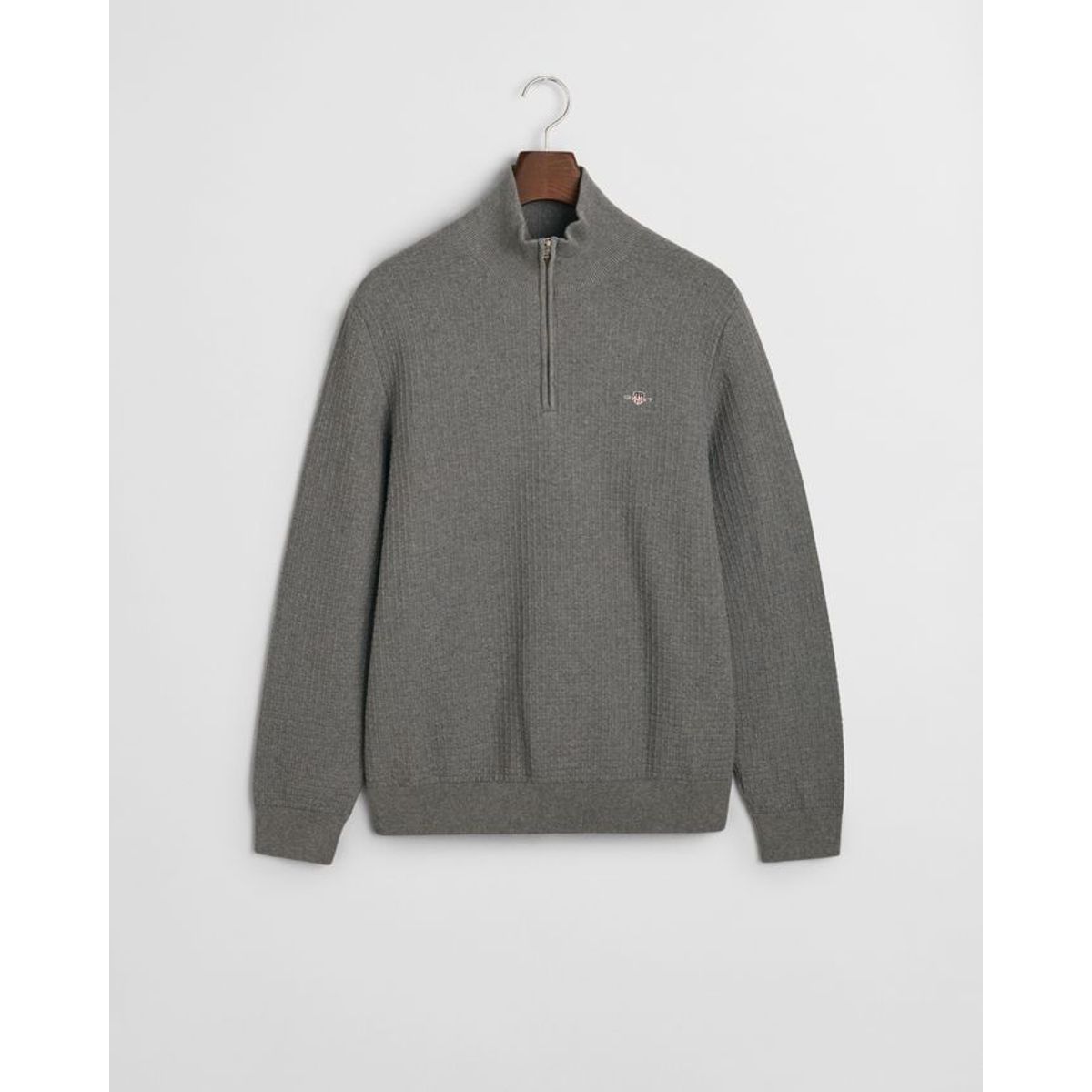 COTTON TEXTURED HALF ZIP