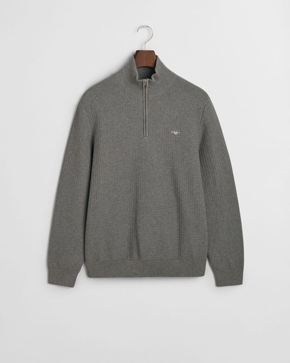 COTTON TEXTURED HALF ZIP