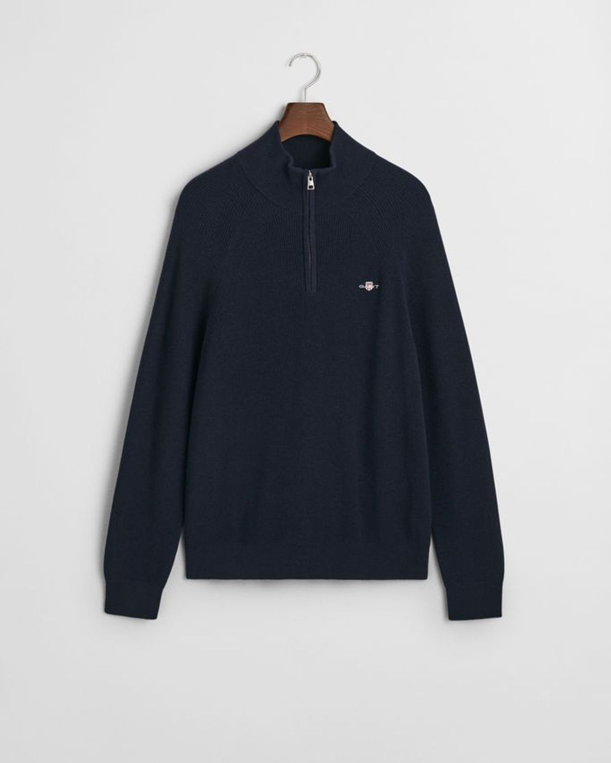 COTTON WOOL RIB HALF ZIP