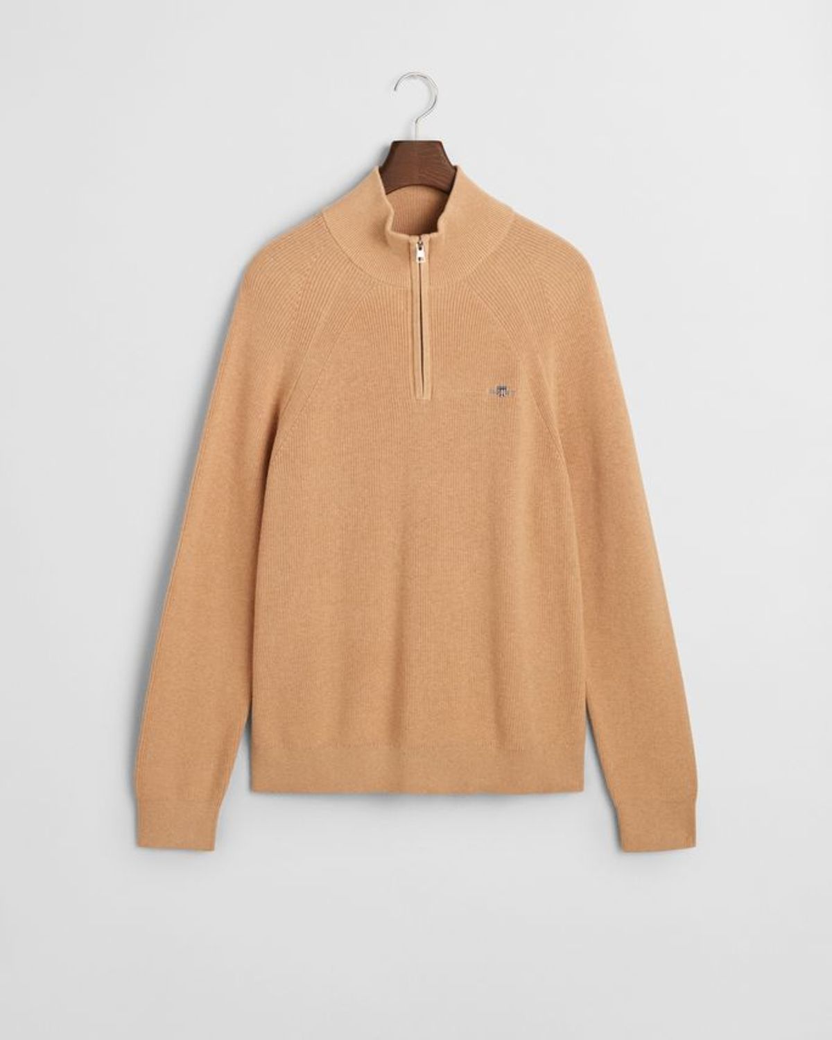 COTTON WOOL RIB HALF ZIP