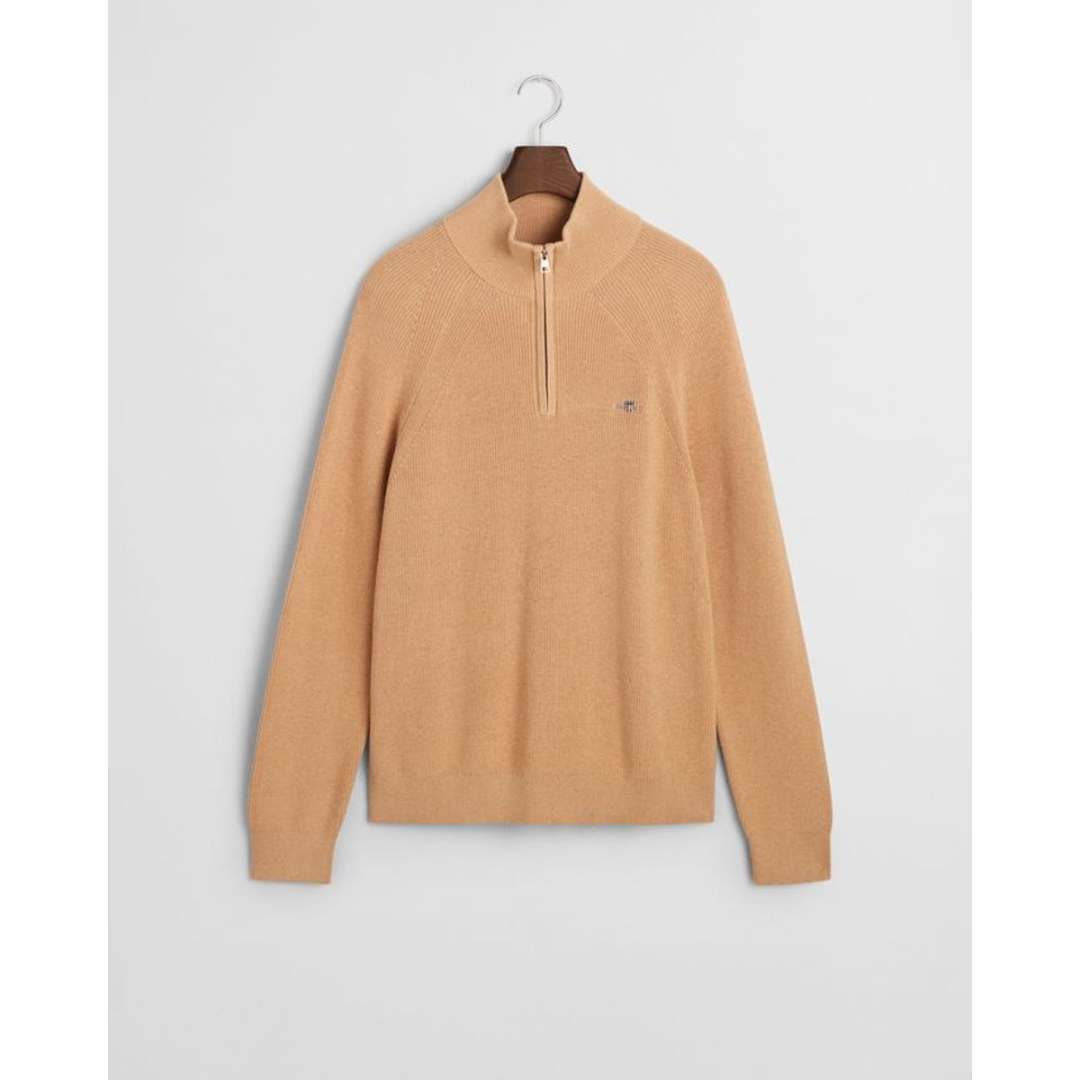 COTTON WOOL RIB HALF ZIP