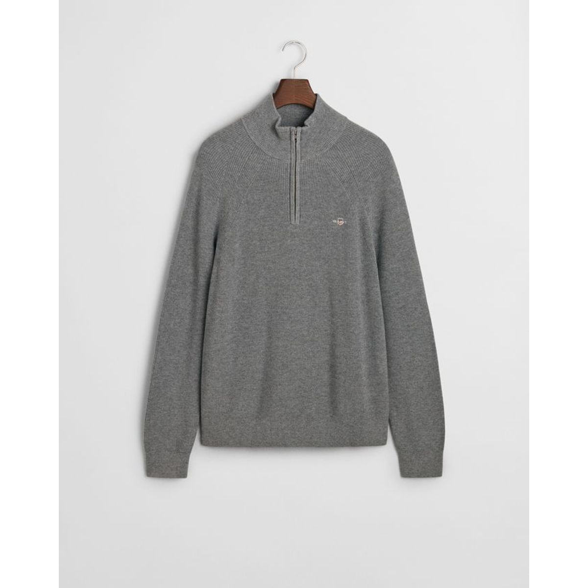 COTTON WOOL RIB HALF ZIP