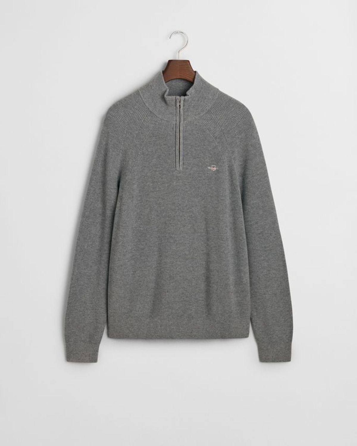 COTTON WOOL RIB HALF ZIP