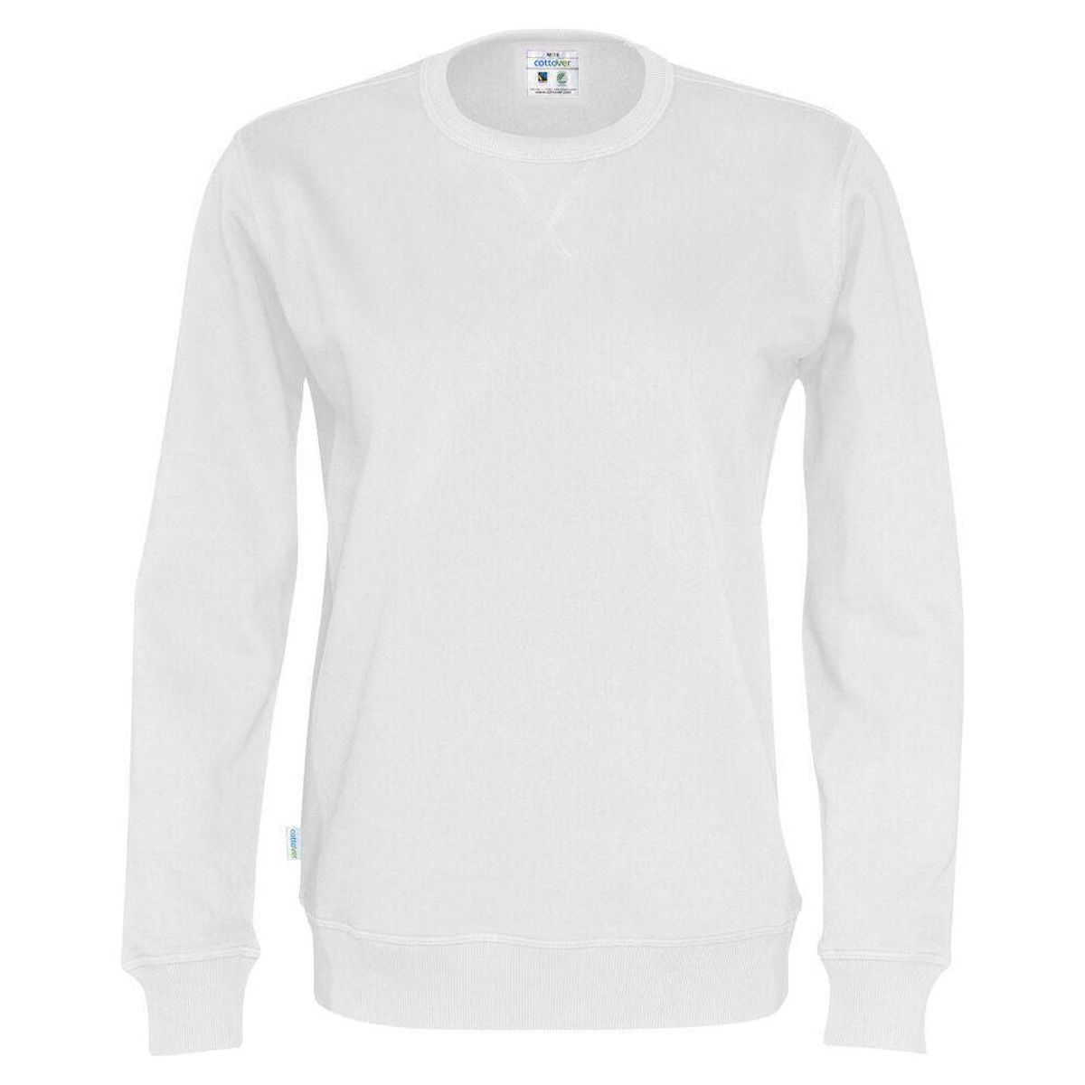 Cottover Crew Neck Sweatshirt med rund hals unisex 141003 Hvid