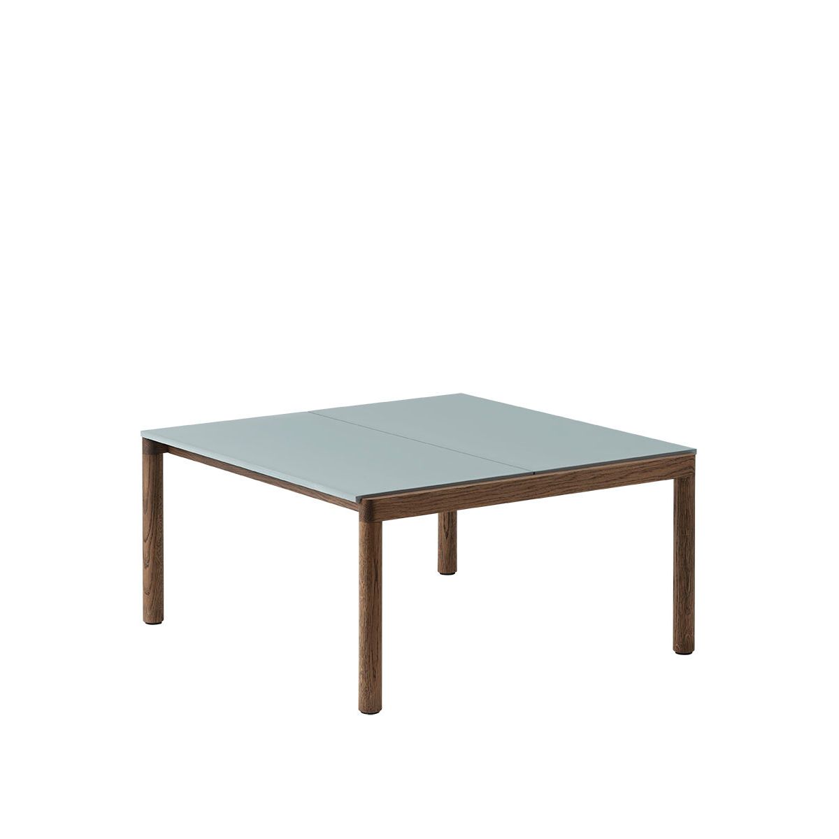 Couple Coffee Table, 80 x 84 cm fra Muuto (Pale Blue / Dark Oiled Oak, Plain)