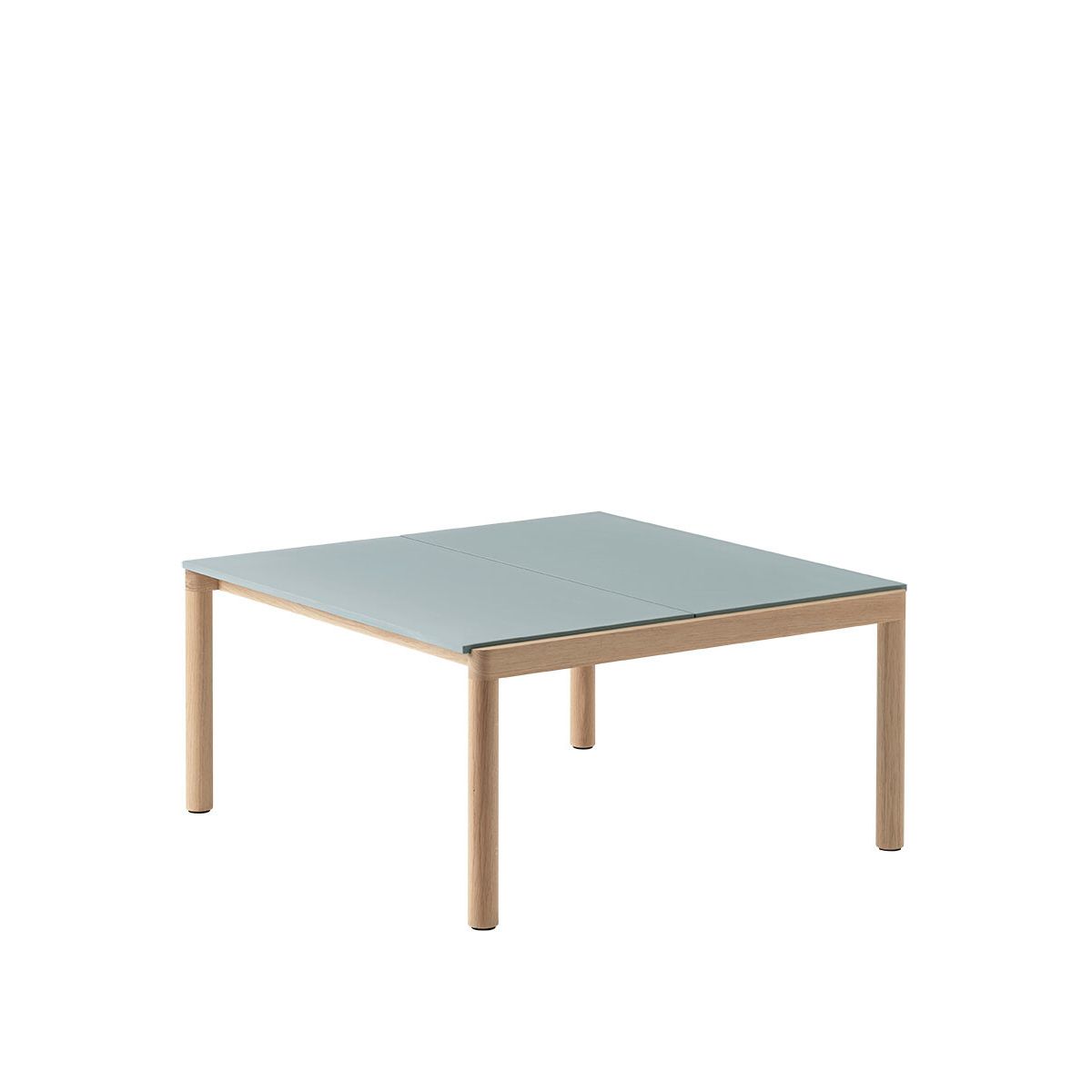 Couple Coffee Table, 80 x 84 cm fra Muuto (Pale Blue / Oak, Plain)