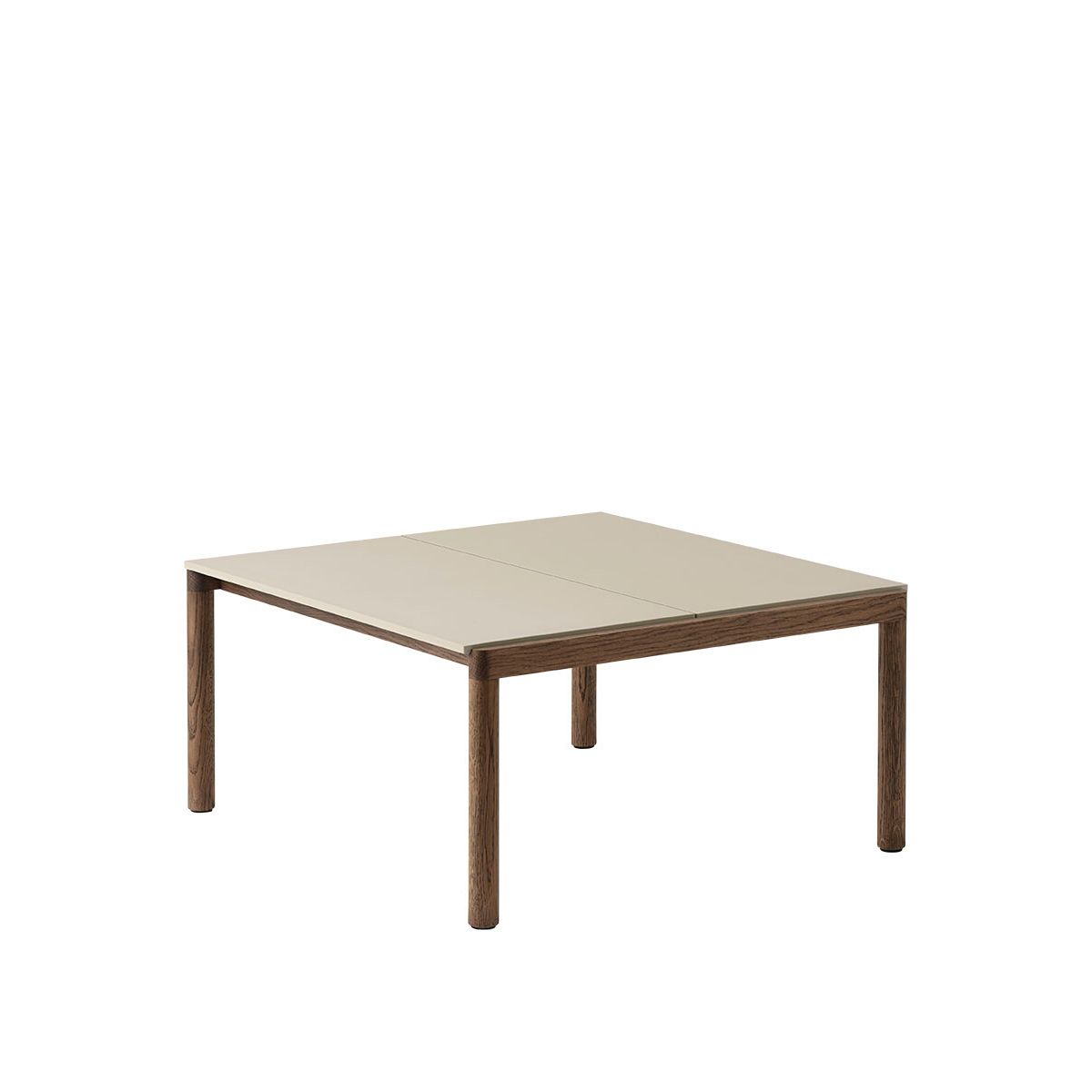 Couple Coffee Table, 80 x 84 cm fra Muuto (Sand / Dark Oiled Oak, Plain)