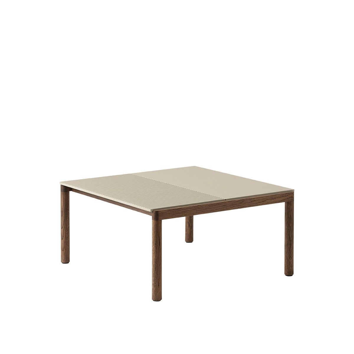 Couple Coffee Table, 80 x 84 cm fra Muuto (Sand / Dark Oiled Oak, Wavy)