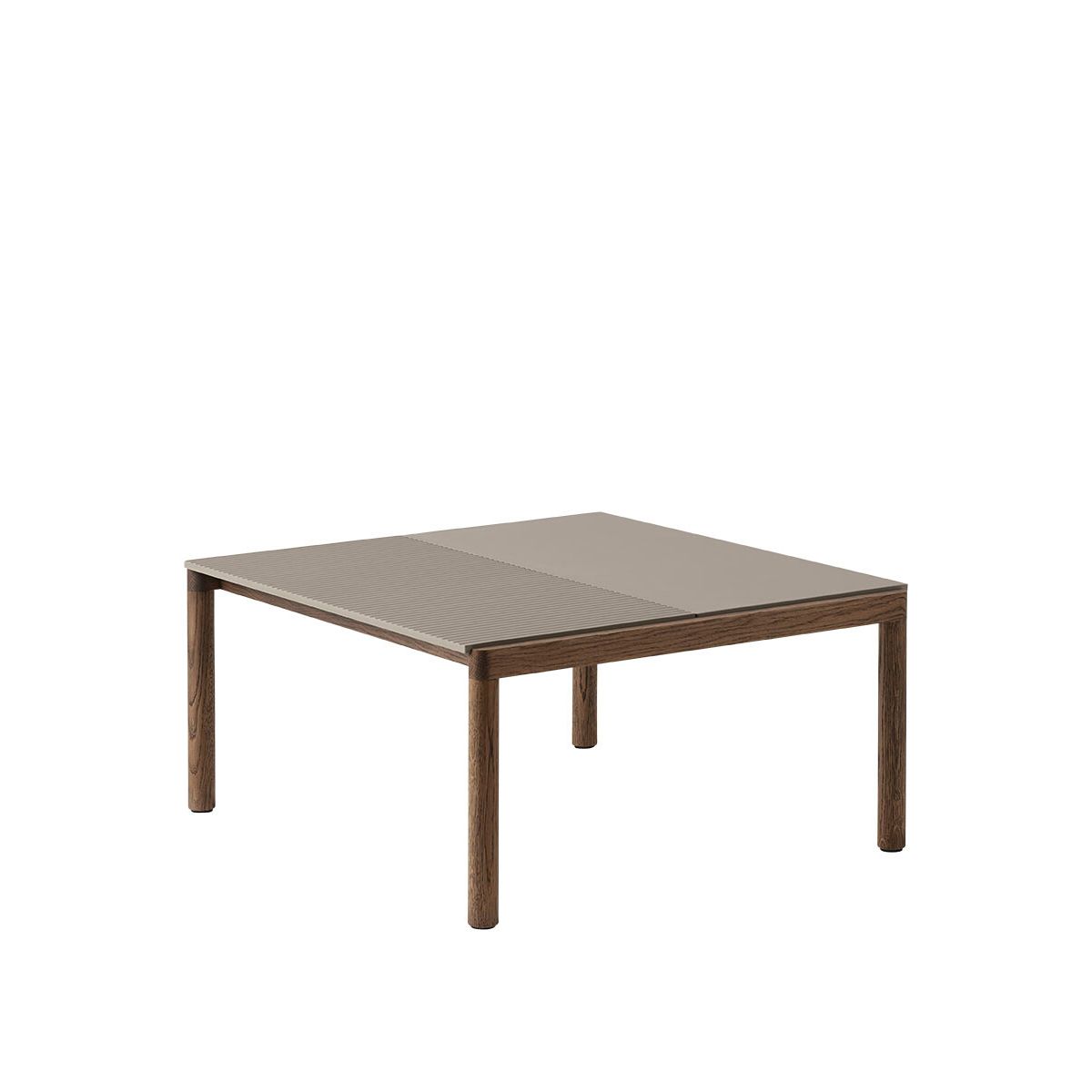 Couple Coffee Table, 80 x 84 cm fra Muuto (Taupe / Dark Oiled Oak, Wavy)